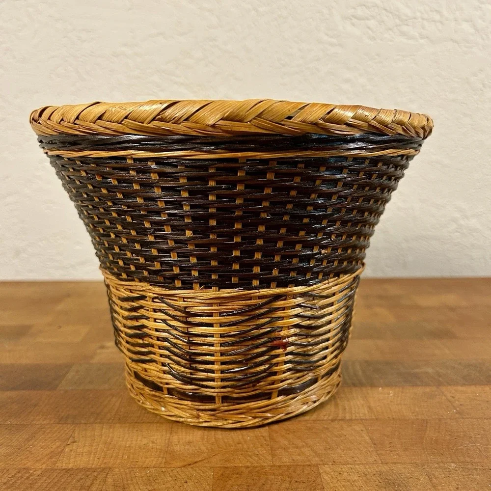 Vintage MCM Wicker Rattan Woven 6